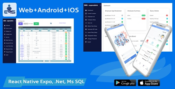Employee Attendance Tracker (admin panel + employee mobile app) – EMS v2.0 - 员工考勤追踪系统（管理面板+员工移动应用）