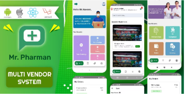 Mr.Pharman v1.0.0 React Native 多供应商 | 药房完整解决方案