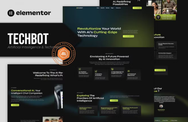 Techbot – 人工智能与技术服务Elementor模板套件