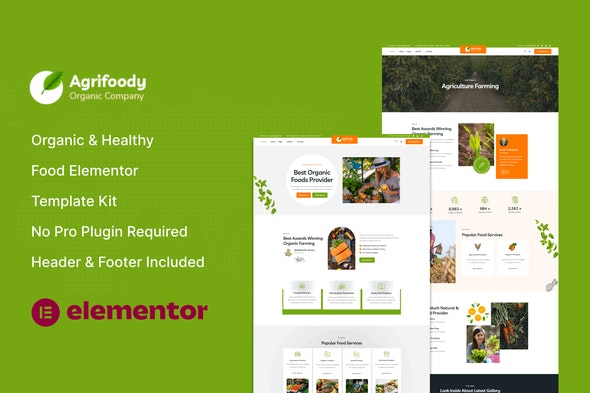 Agrifoody – 有机健康食品Elementor模板套件