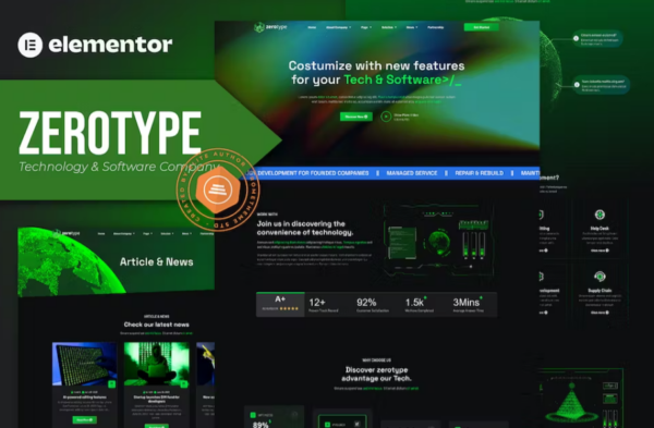 Zerotype — 技术与软件公司Elementor模板套件