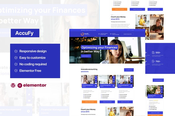 Accufy - 会计顾问服务Elementor模板套件