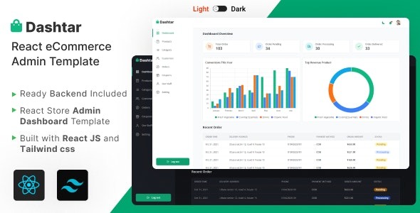 Dashtar v4.0.1 React eCommerce Admin Template - 高效React电商后台管理模板