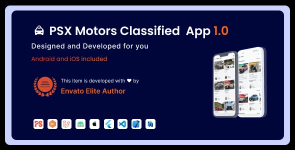 PSX Motors Classified App with Laravel Admin Panel v1.0 - 汽车分类广告应用与Laravel管理面板