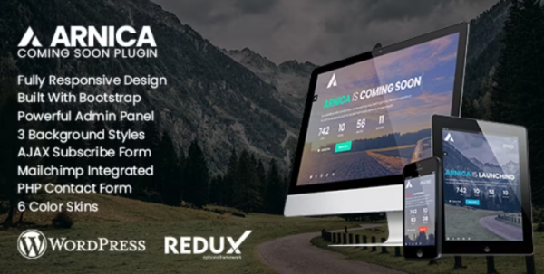 Arnica v1.9 Creative Coming Soon WordPress Plugin - 创意即将上线WordPress插件