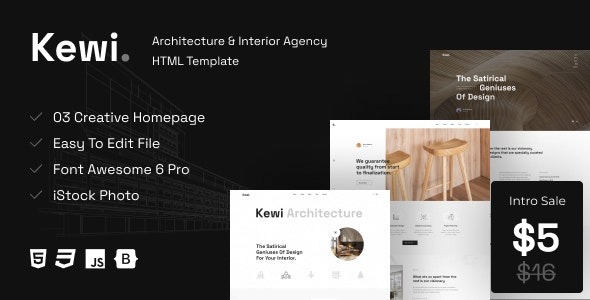 Kewi v1.0 Architecture & Interior Agency WordPress Theme - 建筑与室内设计机构WordPress主题