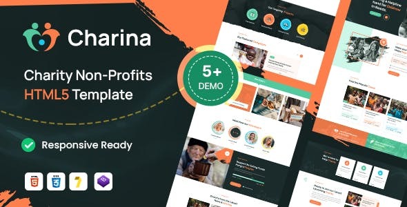 Charina v1.0 慈善和非营利组织HTML5模板 - 响应式设计捐赠网站主题