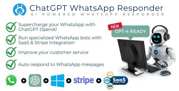 WhatsApp ChatGPT AI Responder + SaaS | WhatsApp Automation v1.0 - WhatsApp自动化AI响应工具