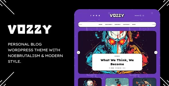 Vozzy v1.02 现代与Neobrutalism风格WordPress主题