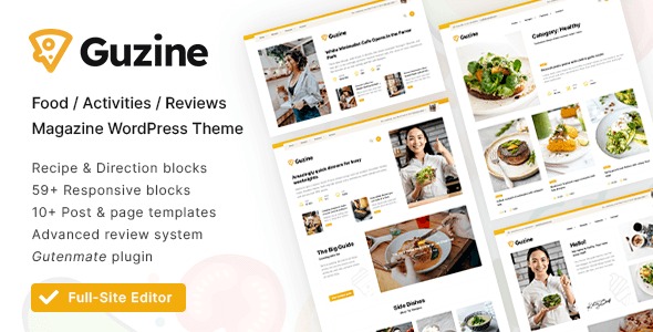 Guzine (v1.2.1) 适用于美食博客的Adsense就绪杂志WordPress主题