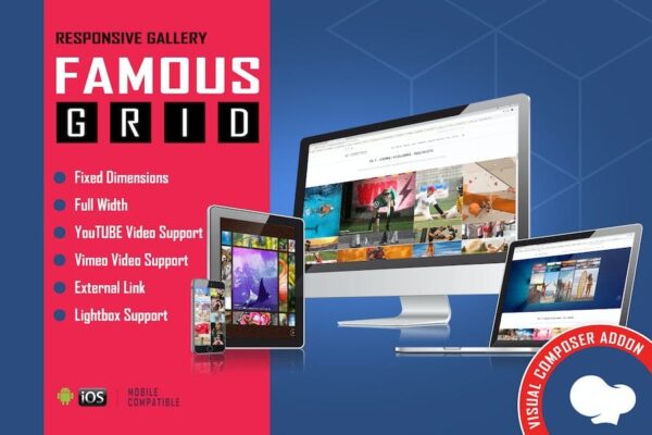 Famous (v1.4.0) 响应式图片和视频网格画廊插件 - WPBakery页面构建器专用