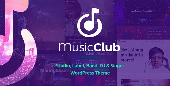 Music Club (v1.2.9) Band & DJ Band & DJ WordPress主题 - 音乐俱乐部乐队和DJ网站模板