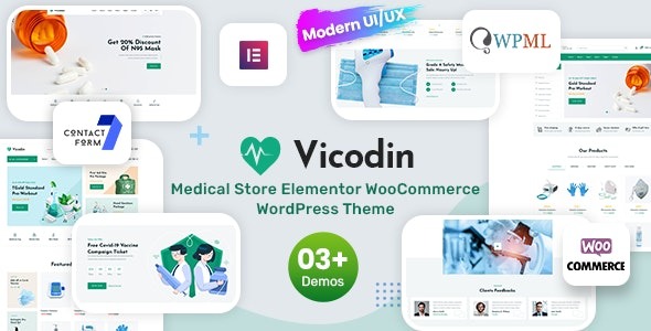 Vicodin (v1.1) Medical Store WordPress Theme - 医疗商店WordPress主题