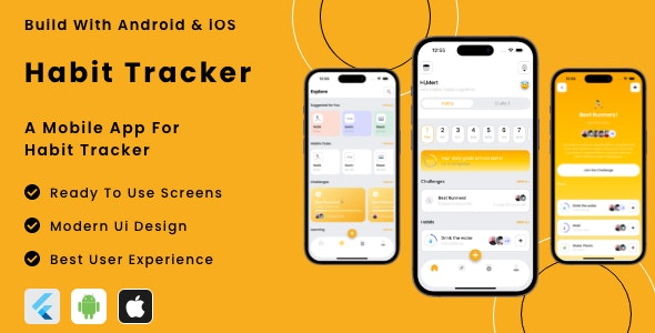 Habit Tracker App (v1.0.0) Flutter移动应用模板 - 习惯追踪应用开发解决方案