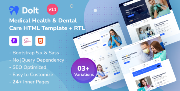 Dolt v1.0 Medical Health & Dental Care HTML Template - 医疗健康与牙科护理HTML模板