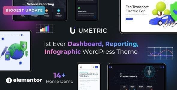 Umetric v2.0.4 WordPress仪表盘、报告和信息图表主题