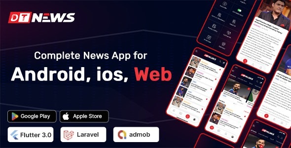 DTNews 1 September 2023 – Flutter新闻应用（Web – Android – iOS）带管理面板