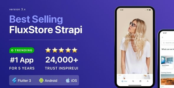 Fluxstore Strapi v3.16.8 - 最快的Flutter应用+无头CMS Strapi主题