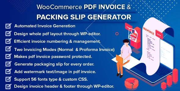 WooCommerce PDF Invoice & Packing Slip with Credit Note (v2.5.0) - WooCommerce PDF发票、装箱单与信用票据生成插件