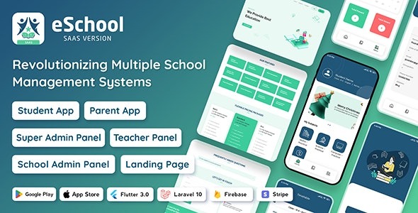eSchool SaaS v1.1.1 学校管理系统 - 学生与家长Flutter应用 | Laravel后台
