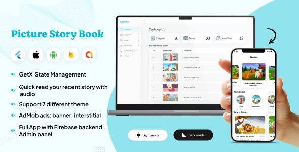 Picture Story Books (15 August 2023) - 儿童图画故事书应用，含Firebase后端和Web管理面板