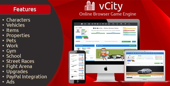vCity v2.8 Online Browser Game Engine - 在线浏览器游戏引擎