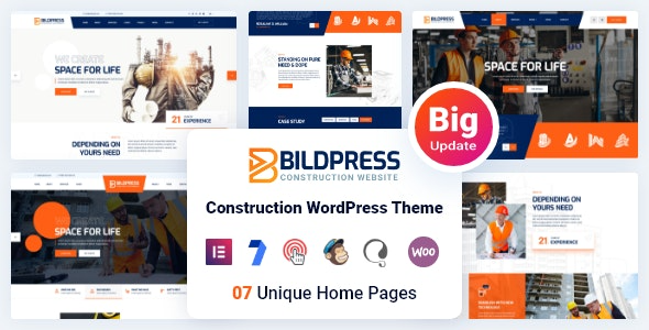 BildPress (v1.3.5) 建筑类WordPress主题 + RTL支持