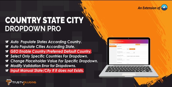 Country State City Dropdown PRO v5.7 - 国家省市县下拉选择专业版插件