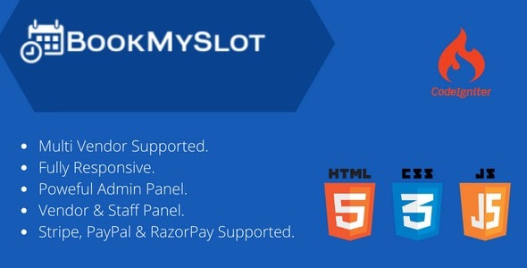 BookMySlot v1.2 - 多供应商服务预约和活动预订PHP软件