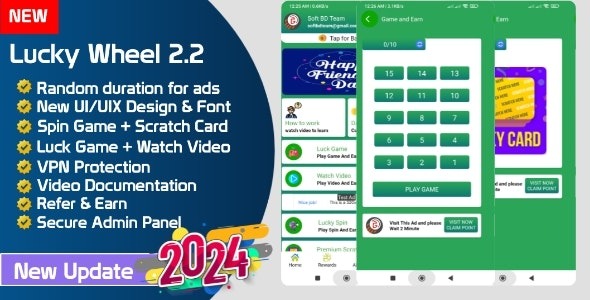 v2.2.4 Tasks Game / Watch / Scratch / Wheel System With Earning App + Admin Panel - 任务游戏/观看/刮刮乐/转盘系统与收益应用+管理面板