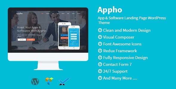 Appho v1.3 App & Software Landing WordPress Theme - 应用与软件着陆页WordPress主题