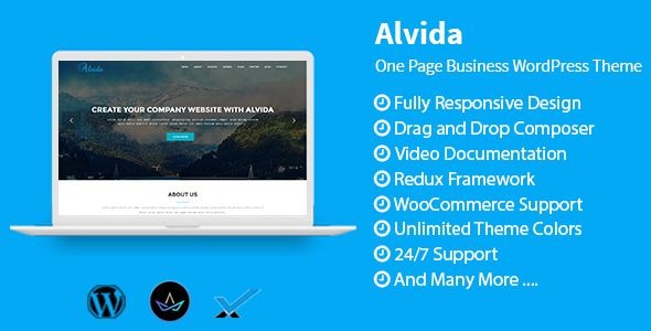 Alvida v1.3 单页企业WordPress主题 - 专业商务网站设计