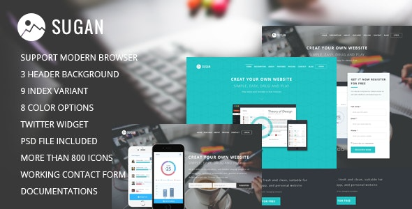 Sugan Modern Software Landing Page (v1.0.1) - 现代软件产品着陆页WordPress主题