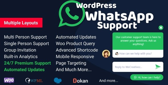 WordPress WhatsApp Support (v2.5.0) - WordPress WhatsApp支持插件