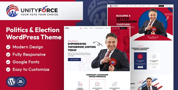 UnityForce v1.0 Politics & Election WordPress Theme - 政治与选举WordPress主题