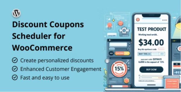 WooCommerce折扣优惠券定时器插件 Discount Coupons Scheduler for WooCommerce v1.0