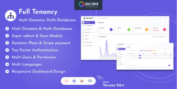 Full Tenancy v2.0.5 - 多租户系统：域名、数据库、用户、角色、权限与设置