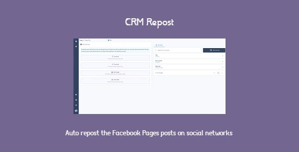 CRM Repost v0.0.5 自动分享您的Facebook页面帖子到多个社交网络