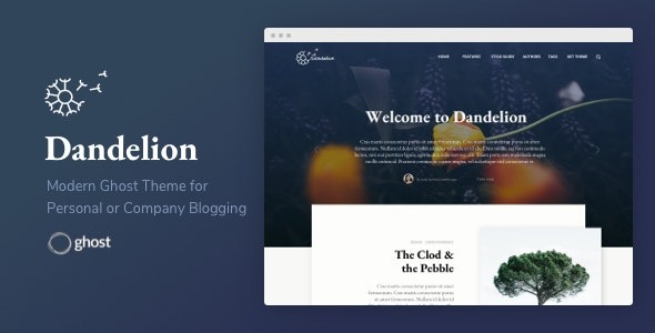 Dandelion v4.1.0 现代Ghost主题 - 个人或公司博客的理想选择