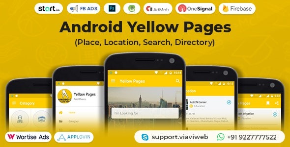 Android Yellow Pages v1.4 (地点, 位置, 搜索, 目录) - 安卓黄页应用模板
