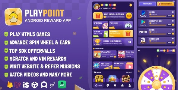 PlayPoint Android App with Admin Panel (v1.3) - 带管理面板的安卓应用