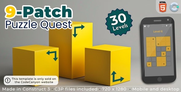9-Patch Puzzle Quest v1.0 HTML5 Puzzle game - HTML5拼图游戏主题