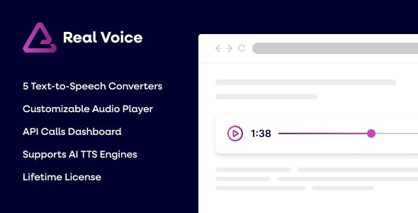 Real Voice v1.26 AI文本转语音WordPress插件 - 智能语音解决方案