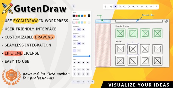 GutenDraw v1.3.1 在WordPress中使用Excalidraw可视化创意