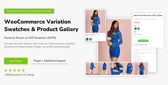 WooCommerce Variation Swatches & Product Gallery v5.1.0 - WooCommerce变体选择器和产品图库插件