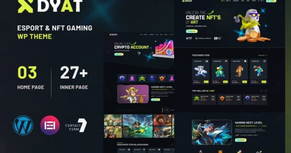 DYAT v1.0 电子竞技与游戏NFT WordPress主题 - eSports and Gaming NFT WordPress Theme