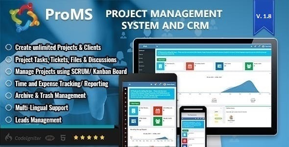 ProMS v1.3.1 Premium Project Management System - 高级项目管理系统与CRM解决方案