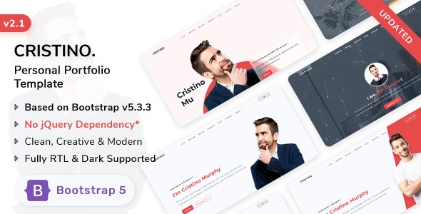Cristino v1.6.0 个人作品集、简历模板下载 - 响应式设计