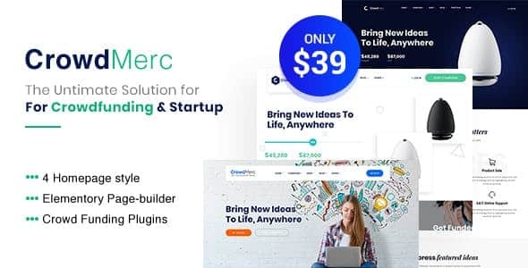 Crowdmerc v2.4 众筹创业募资WordPress主题 - 高效筹资解决方案