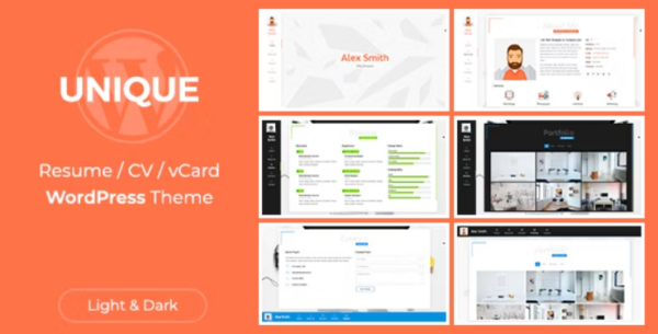 Unique v2.8.0 Resume Theme - 创意简历和名片WordPress主题